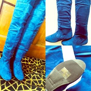 Brand New Navy Blue Knee High Boots